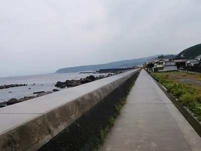 堤防沿いの道