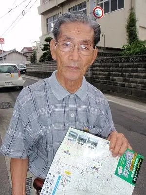 「空海の道」(8番~12番)の地図制作に参加した地籍調査課に勤めていた大塚さん